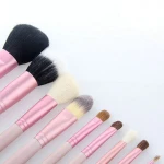 12 pcs travel makeup brush set with cute pouch ,various colors are acceptable