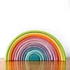 12PCS Early Educational Shape Color Matching Game Big Grimms Rainbow Building Blocks