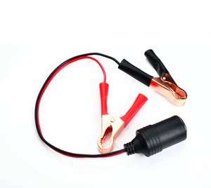 12v Car Cigarette Lighter Plug Socket Female Charger Adapter w/ Alligator Clips