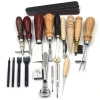 18 Pcs/set Leather Craft Punch Tool Kit Stitching Carving Working tool leather Pressing edge tool