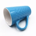 19 OZ polish surface  classic  ceramics coffee mug embossed pattern high temperature resistance