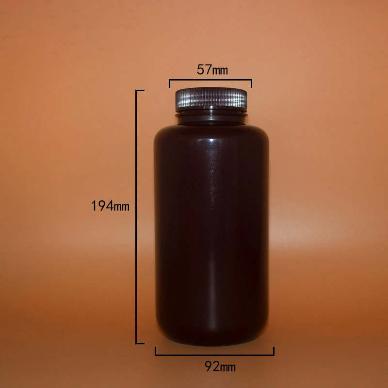 1L Hdpe Amber Plastic Wide-mouth Reagent Bottle