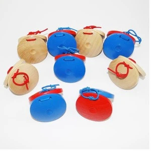 1Pcs Wooden Castanets Wood Percussion Musical Instrument Education Child&#39;s Intellectual Development Listening Ability