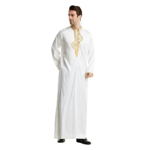 3002 2023 New High quality smooth Fashion High Grade Loose Collar Arabian muslim men clothing islamic Party attire