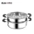 Import 2 Layer Korean  Soup & Stock Pot Stainless Steel 201 Cookware 22 CM Cooking Pot Dim Sum Steamer Pot with Bakelite Handle Kitchen from China