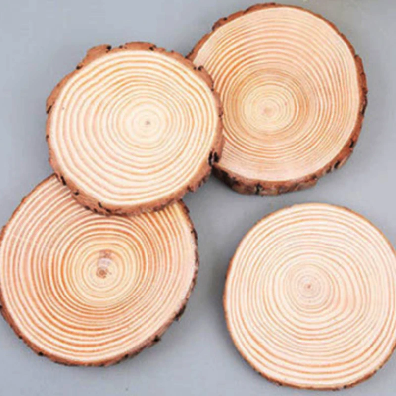 2.0-2.4 Inch Natural Pine Round Solid Wooden Board Rustic Wood Slices