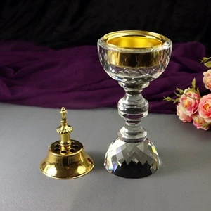 2018 New design Arabic style crystal incense burner for home decoration