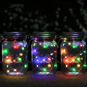 2018 new fashion creative colorful solar mason jar fairy light LED mason jar solar light lids hang lamp landscape lamp