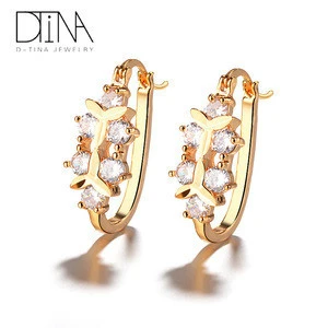 2019 fashion jewelry earrings dubai gold plated latest design women earrings