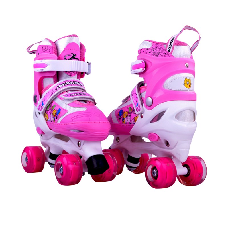 2019 PP Flashing Roller Skates shoe  PVC wheels cheap price hot sale new model quad skate