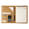 2020 high quality A4 erasable business leather file folder document holder portfolio padfolio with clipboard