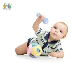 2020 Konig Kids Safe Material Plain Color Bell Ring Ball Baby Rattle Teether Ball Toy For Newborn