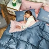 2020 new design washed real silk embroidery bedidng set duvet cover bedsheets cotton bedding set bed custom bedding set