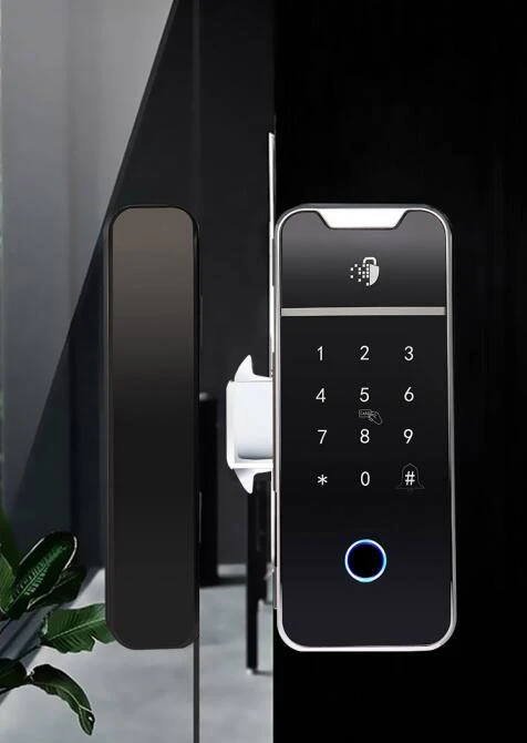 2020 New TTlock Fingerprint Glass Door Lock for both single and double glass doors with frame and frameless