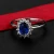 Import 2021 factory Wholesale Custom Luxury  Womens  Engagement Anniversary  Blue Sapphire 925 Sterling Silver Ring from China