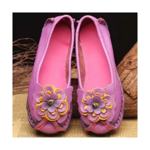 2021 new design ladies embroidered retro fashion soft bottom flat doll shoes flat shoes
