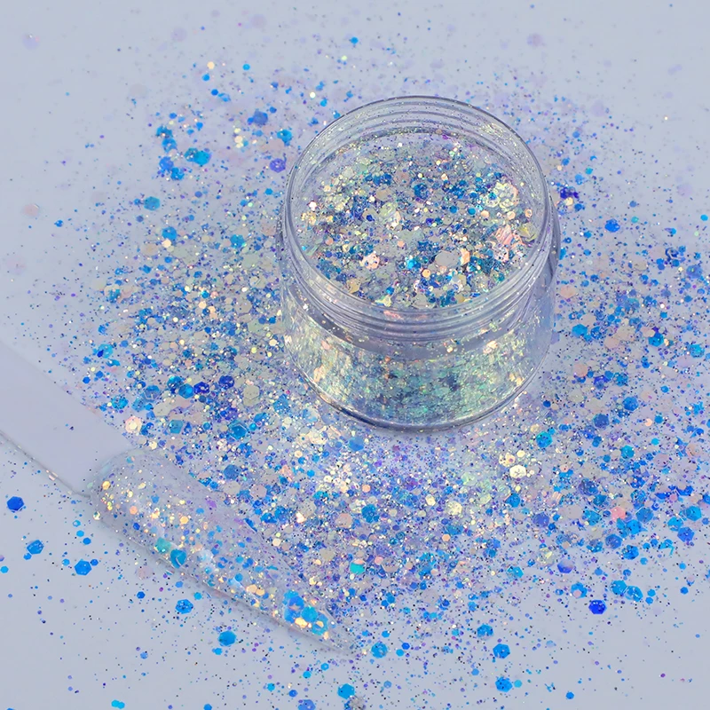 2021 New Nail Glitter Pigment Holographic Pigment Chameleon Jar Package 10g  Nail Art Makeup Cosmetic