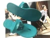 2021 wholesale fashion jelly ladies flip flop beach slippers VE head women latest lady pvc jelly  summer footwear for women
