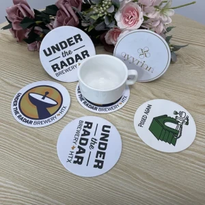 2024 hot selling 2.5mm coaster paper sheets paper beer coasters printing with logo disposable paper coasters for beer drinks