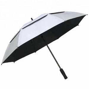 27" Auto Open High Quality Promotional Gifts Silver Top UV Protective Golf Umbrella
