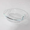2.9L oval borosilicate glass bakeware with dotted handle