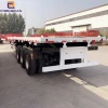 3-Axles 40 FT 20 FT 40 Tons Shipping  Container Flat Bed Truck Semi Trailer