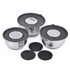3 in 1 Stainless Steel Mixing salad Bowls basin With Lids and Grater