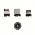 3 in1 Data Cable Nylon Braided Metal Micro USB Smart Magnetic Charging Data Cable For iPhone/Android/Type-C