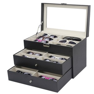 3 Layer 18 Slots Eyeglass Sunglass Storage Watch Box Eyewear Accessories Display Glasses Storage Case Organizer