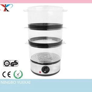 3 Layer Stainless Steel Compact Food Steamer with Rice Bowl, 6 Litre, 400 W
