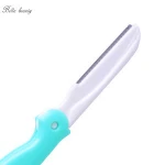 3 Pack Safety Plastic Handle Eyebrow Shaper Trimmer Foldable Eyebrow Razor