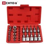 30 In 1 Drive Metric 1/2 Hex Bit Deep 3/8 1/4 E Professional Impact Socket Set