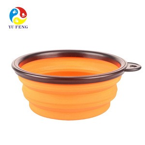 350ml/1000ml Portable Outdoor Travel Pet Dog Bowl Silicone Folding Bowls Food Drinking Water Pet Product Bowls with Buckle