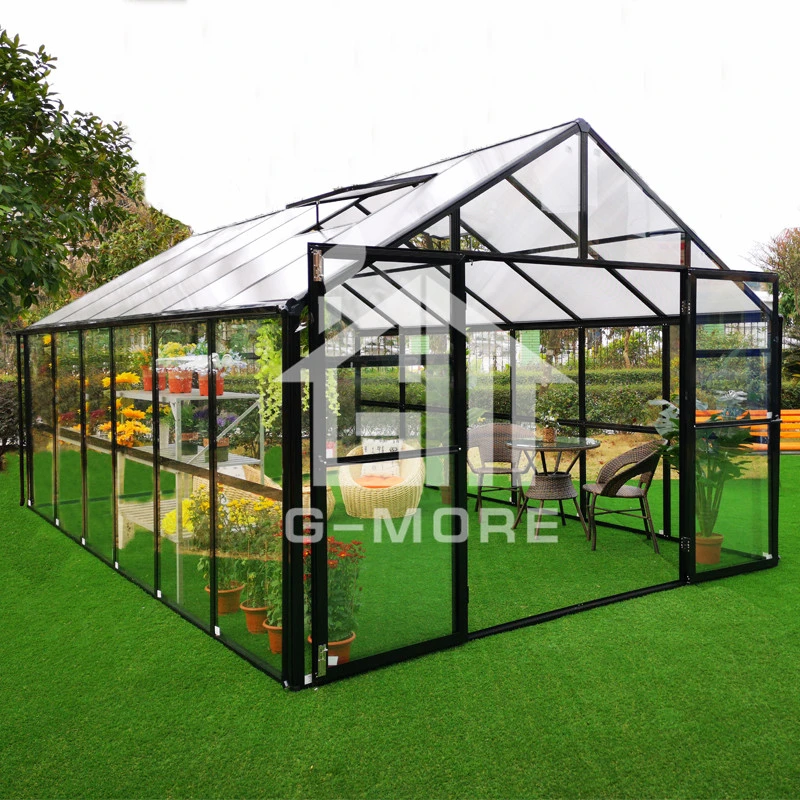 3m / 4m Width Luxury Hobby Glass Greenhouse