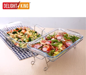 3pcs Set of Glass Baking Dishes with PVC Cover/Heat Resistant Glass Bakeware Set