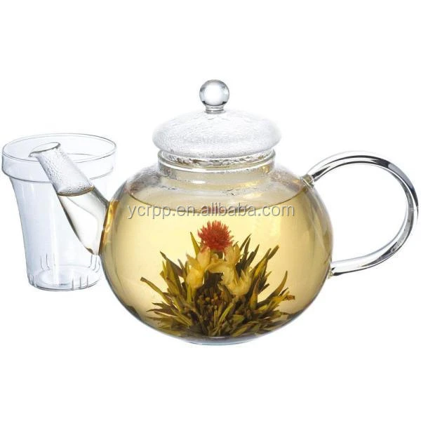 42oz Handblown Loose Leaf Pyrex Borosilicate Glass Teapot with Glass Infuser