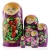 Import 5 pcs Russian Matryoshka doll, 15 cm wooden nesting doll, mix of wood crafts nesting dolls from one artist, MS0503pahn from Czech Republic