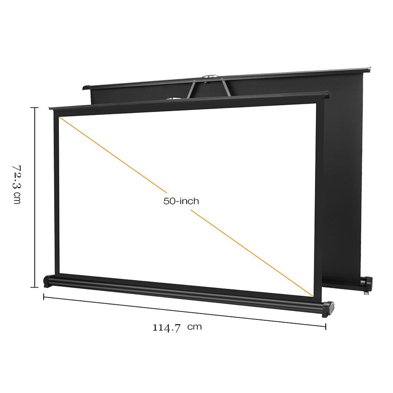 50 Inch 16:9 Portable Tabletop Projection Screen Matte White Foldable Table Projector Screen For Office Business Travel Cinema