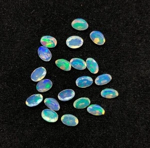 5x7mm Natural Fire Ethiopian Opal Oval Faceted Loose Stone
