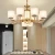Import 6 heads brass chandelier luxury livingroom hotel lighting  glass lamps from China