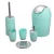 Import 6 pieces plastic accessory lotion dispenser toothbrush holder tumbler cup soap dish trash can toilet brush holder bathroom set from China