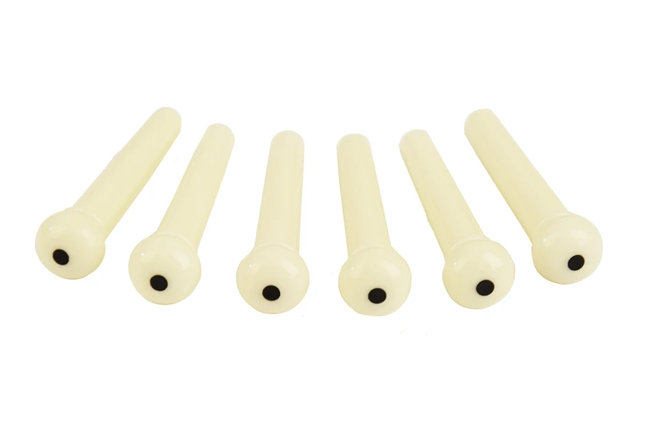 6PCS Plastic Acoustic Guitar Bridge Pins String Peg Guitar Parts Replacement, Ivory and Black colors available