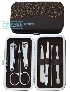 7 Pcs/set Nail Art Manicure Tools Set Nails Clipper Scissors Tweezer Knife Manicure Sets Stone Pattern Case For Nail manicure
