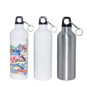 750ml Sublimation Silver and White Aluminium Sport Water Bottle