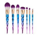 7pcs Diamond Shape Rainbow Handle Make up Brush Set Foundation Powder Blush EyeShadow Lip Brush kwasten Beauty Makeup Tools Kit