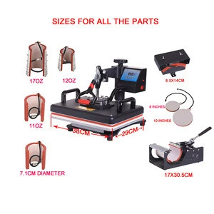 8  in 1 Heat press Machine Sublimation pen press machine Heat Transfer Machine for ball/Shoes /Cap/Mug Plate/Tshirts