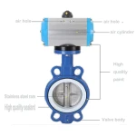 8 inch cast steel pneumatic actuator Pneumatic Butterfly Valve EPDM Rubber Seatwafer Type Pneumatic Actuator Butterfly Vale