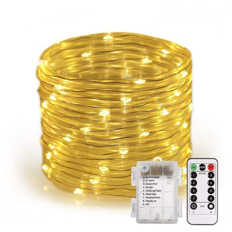 8 Modes 50 LED Battery Operated String Lights Outdoor Waterproof Fairy PVC Tube Rope Lights with Decor Lighting for Garden Fence
