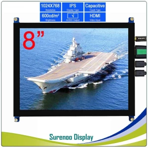 8.0" 1024*768 4:3 Compatible with HDMI IPS LCD Module Display Screen Panel Monitor w/ USB Capacitive Touch Panel Audio Output