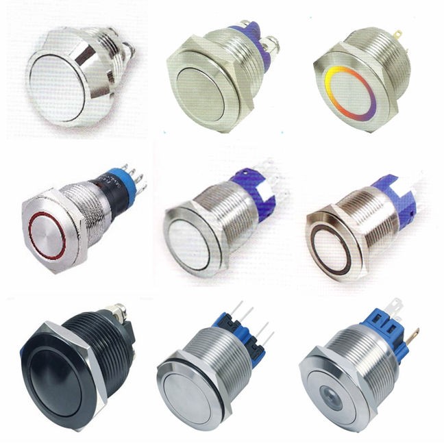 8mm 12mm 16mm 19mm 22mm 25mm 28mm waterproof momentary  LED metal push button switch
